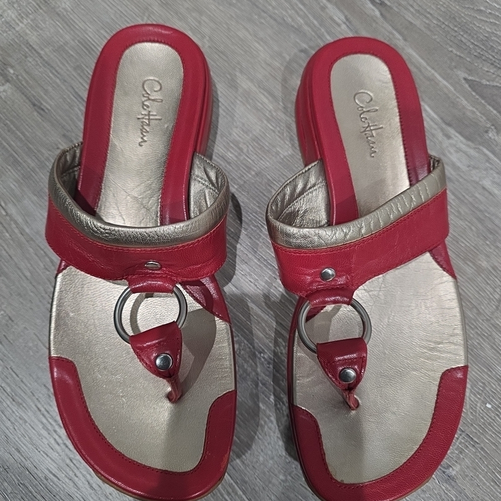COLE HAAN x AIR G-Series WEDGE Sandals in RED PATENT LEATHER - Women’s Size 6.5